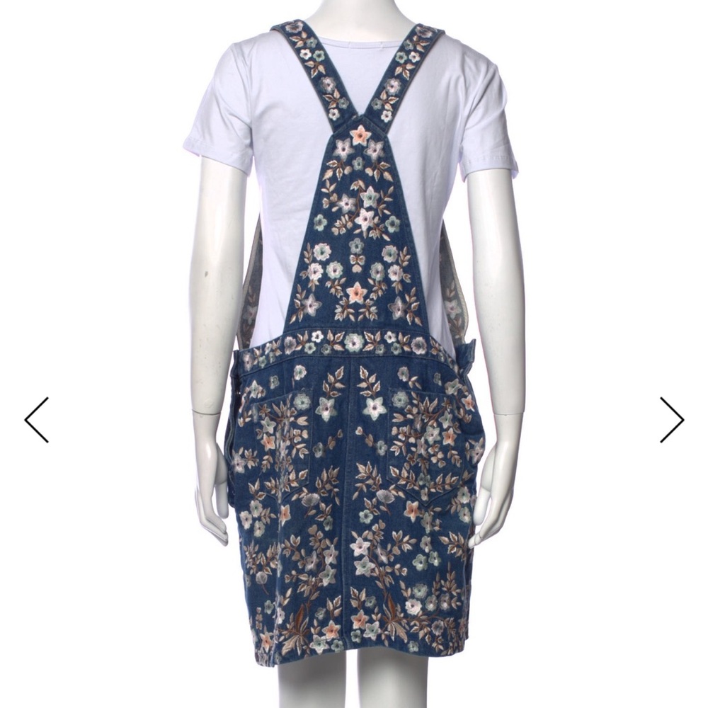 Needle & Thread Blue Floral Overall Jumper Dress EUC - Picture 4 of 5